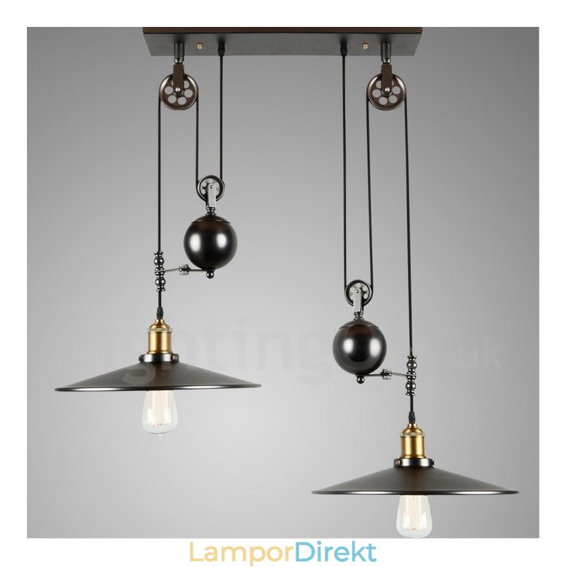 2 Ljus Country Vintage Metall Taklampa