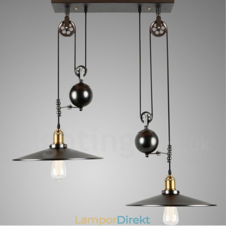 2 Ljus Country Vintage Metall Taklampa 2 Ljus Country Vintage Metall Taklampa