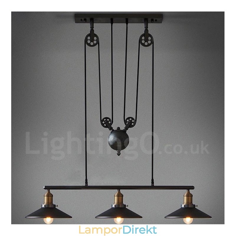 Ljus Country Vintage Metall Taklampa