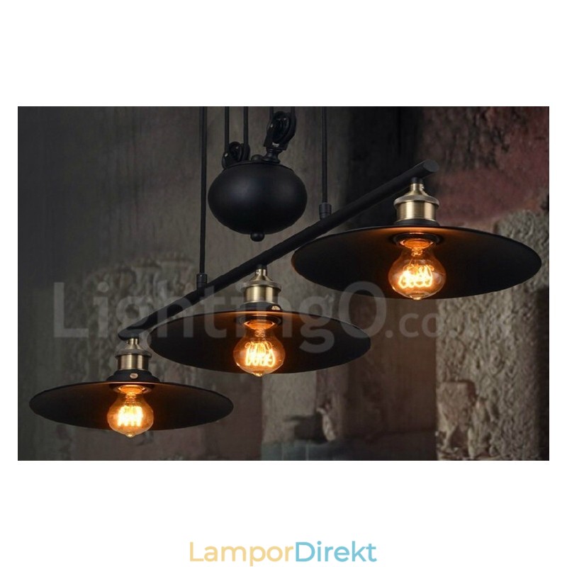 Ljus Country Vintage Metall Taklampa