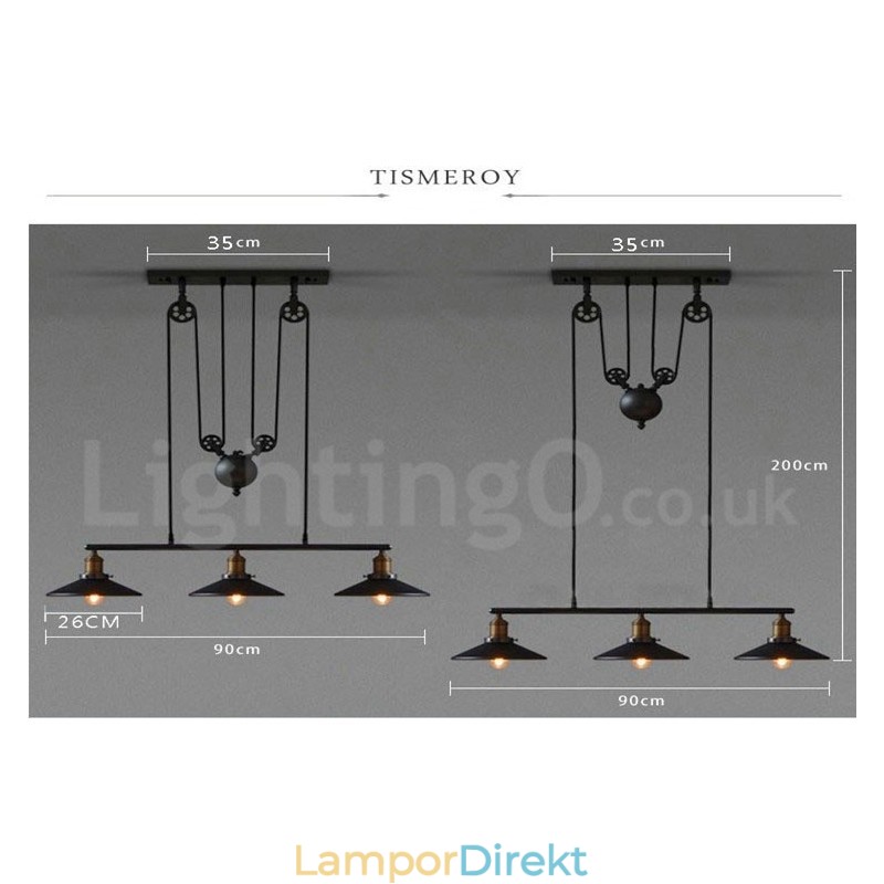 Ljus Country Vintage Metall Taklampa