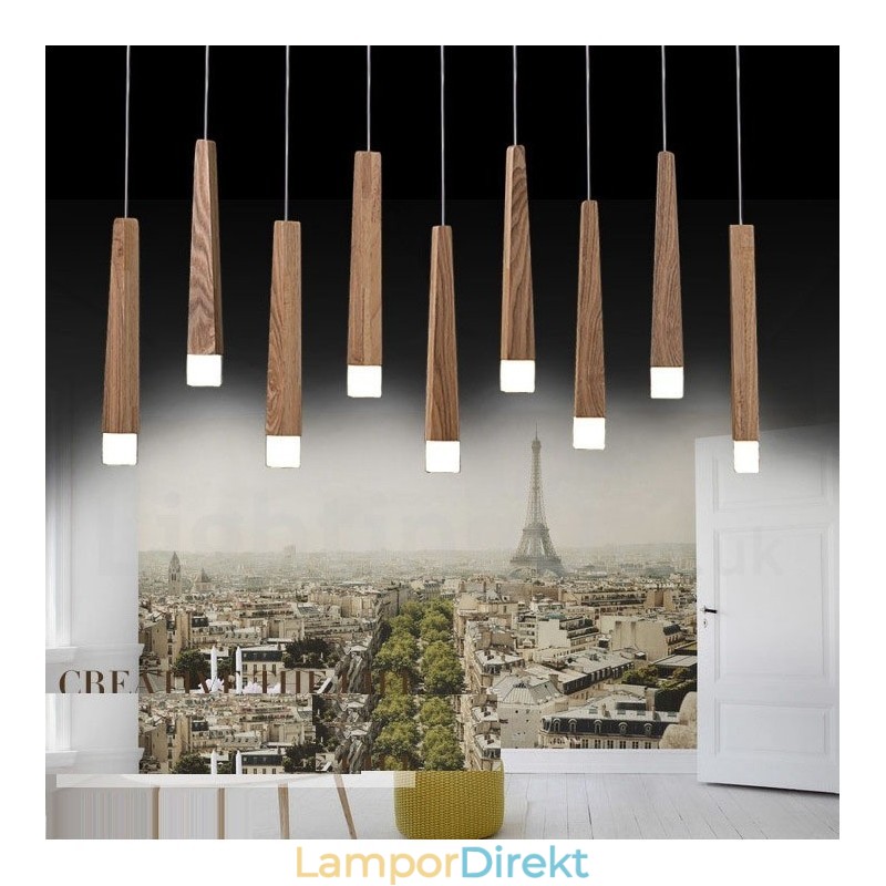 1 Ljus Modern Contemporary Wood Pendellampa