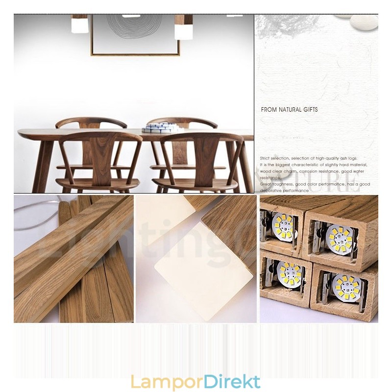 1 Ljus Modern Contemporary Wood Pendellampa