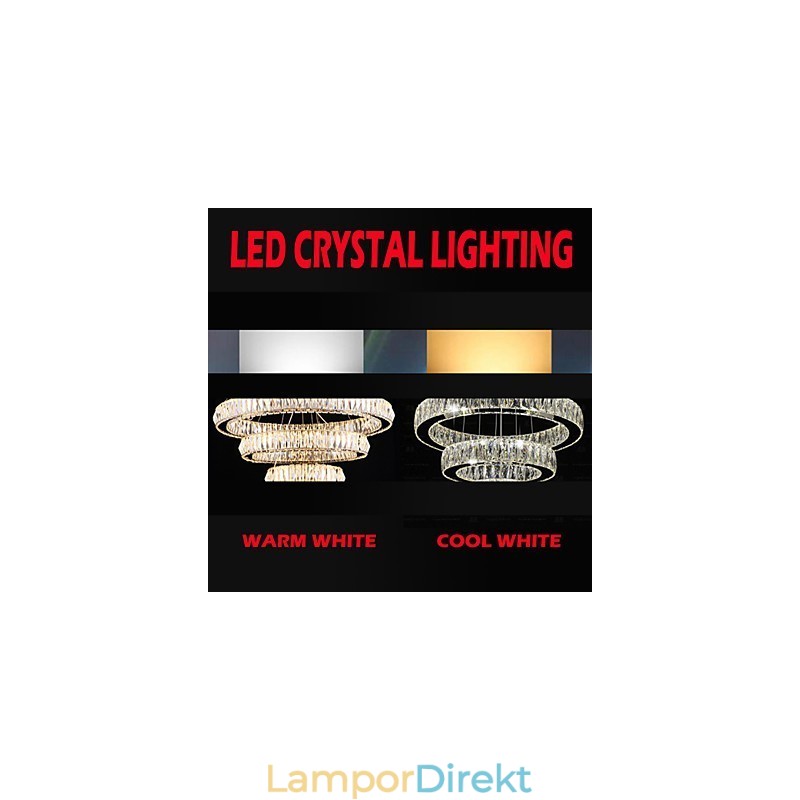 Kristallkronalampor Modern Belysning Tre Ringar D305070 K9 Stora Taklampor I Kristall