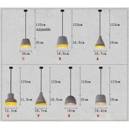 1 Ljus Vintage Concrte Pendellampa