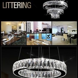 Kristallkronalampor Modern Belysning Tre Ringar D305070 K9 Stora Taklampor I Kristall