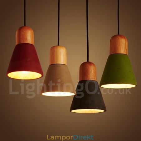 Modern Contemporary Wood Multi Colors Concrte Pendellampa Modern Contemporary Wood Multi Colors Concrte Pendellampa
