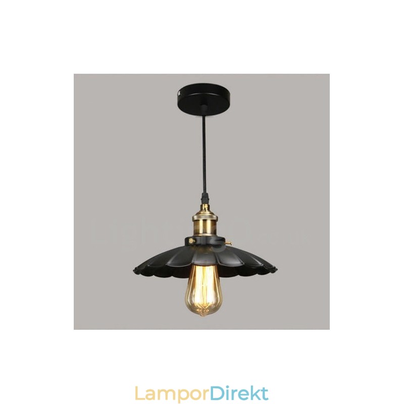 Svart Metall Vintage Taklampa