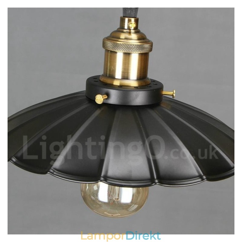 Svart Metall Vintage Taklampa