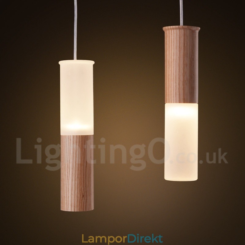 Modern Contemporary 7 Light Wood Pendel Light