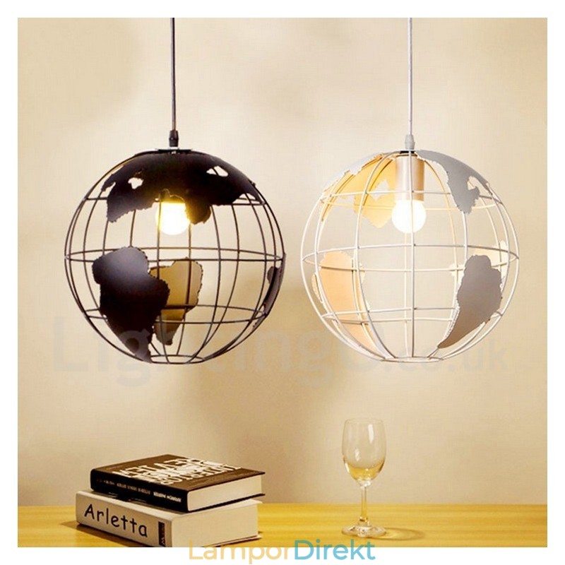 Country Vintage Globe Metall Taklampa
