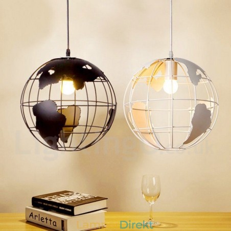 Country Vintage Globe Metall Taklampa