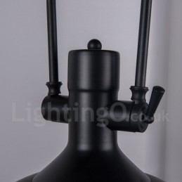 Svart Vintage Metall Taklampa