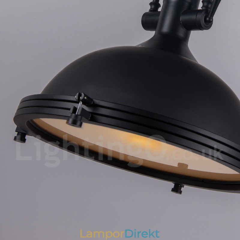 Svart Vintage Metall Taklampa