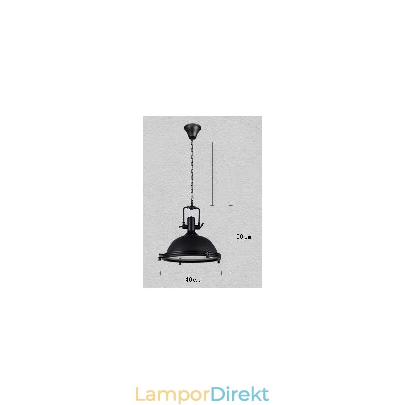 Svart Vintage Metall Taklampa