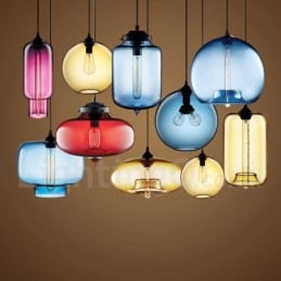 Modern Contemporary Multi Colors 1 Ljus Glas Taklampa