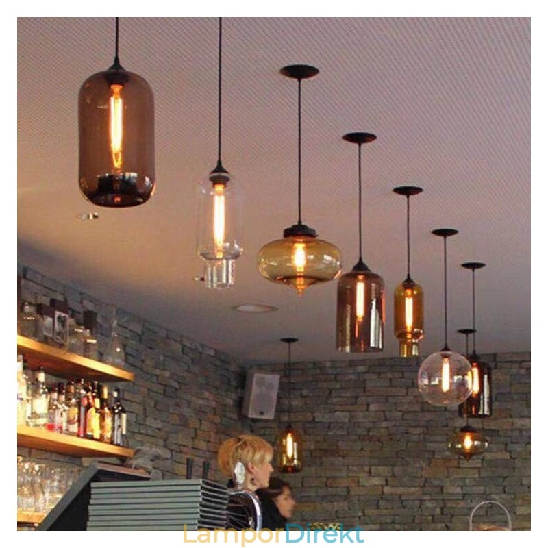 Modern Contemporary Multi Colors 1 Ljus Glas Taklampa