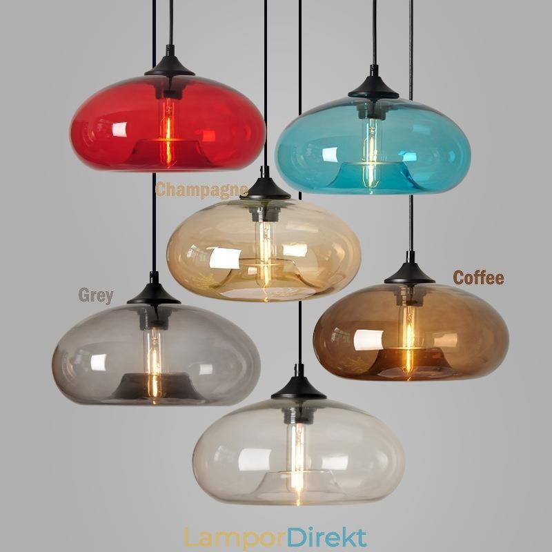 Modern Contemporary Multi Colors 1 Ljus Glas Taklampa