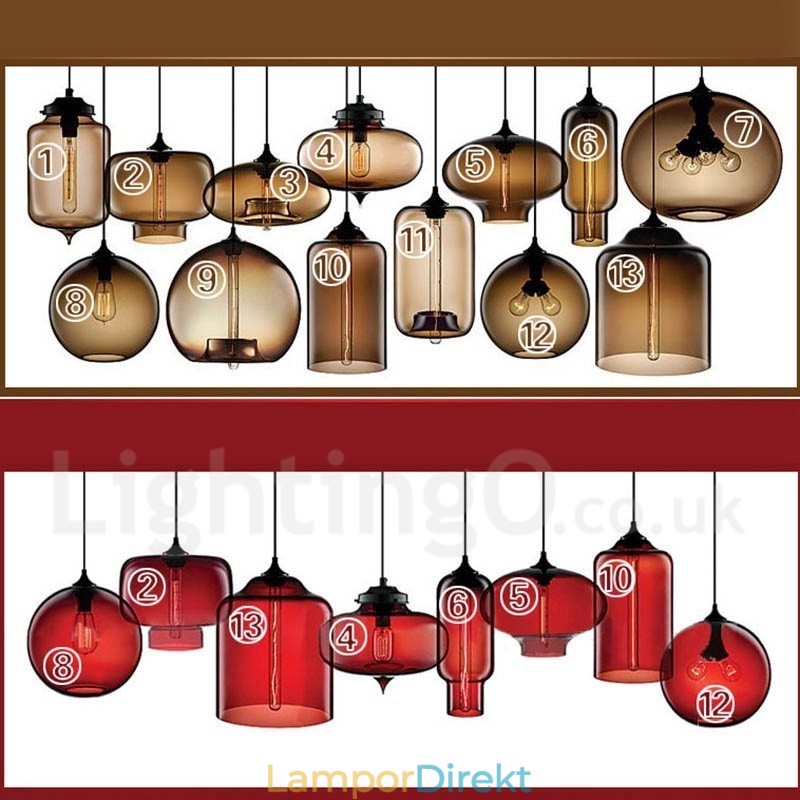 Modern Contemporary Multi Colors 1 Ljus Glas Taklampa