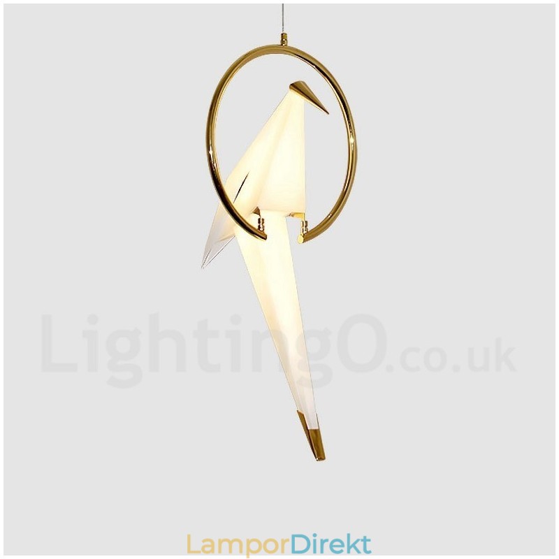 Modern Contemporary Paper Crane 1 Light Pendel Light