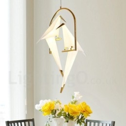 Modern Contemporary Paper Crane 2 Light Pendel Light