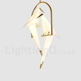 Modern Contemporary Paper Crane 2 Light Pendel Light
