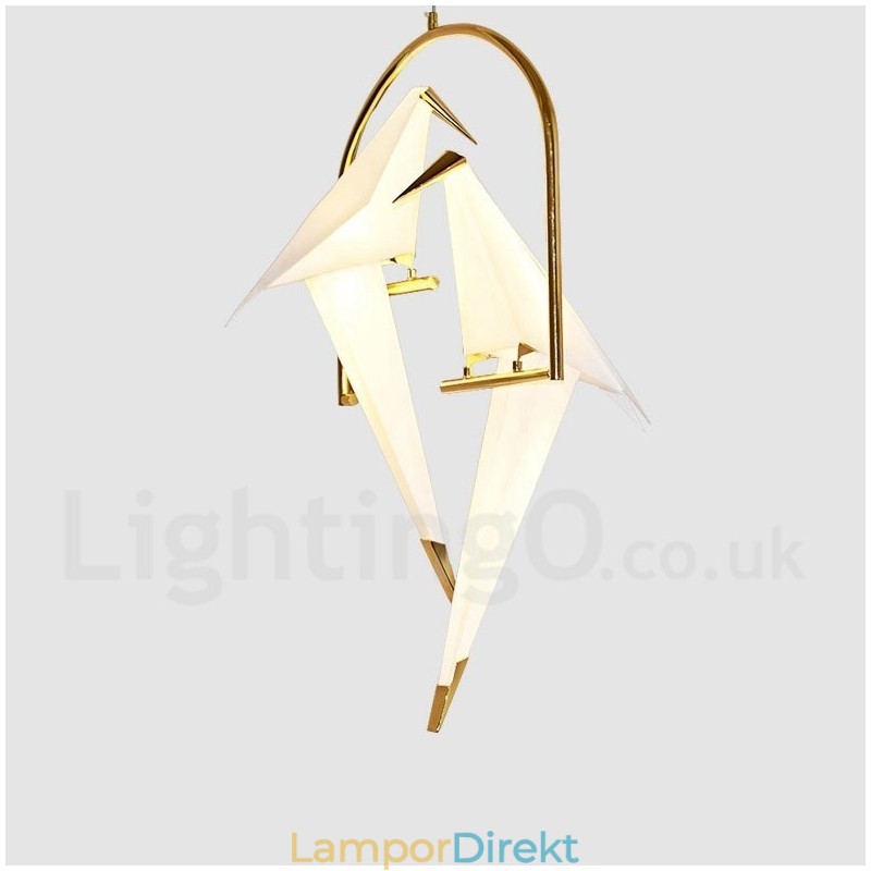 Modern Contemporary Paper Crane 2 Light Pendel Light