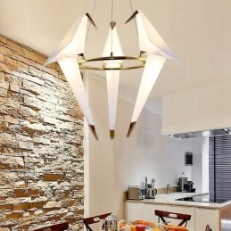 Modern Contemporary Paper Crane 3 Light Pendel Light