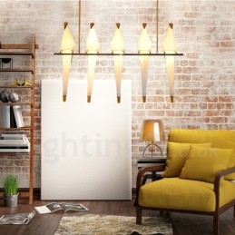 Modern Contemporary Paper Crane 5 Light Pendel Light