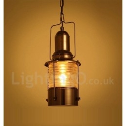 Retro Vintage 1 Ljus Lykta Koppar Taklampa