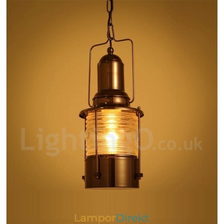 Retro Vintage 1 Ljus Lykta Koppar Taklampa Retro Vintage 1 Ljus Lykta Koppar Taklampa