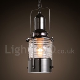 Retro Vintage 1 Ljus Lykta Koppar Taklampa