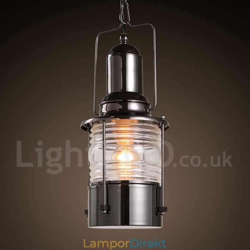 Retro Vintage 1 Ljus Lykta Koppar Taklampa