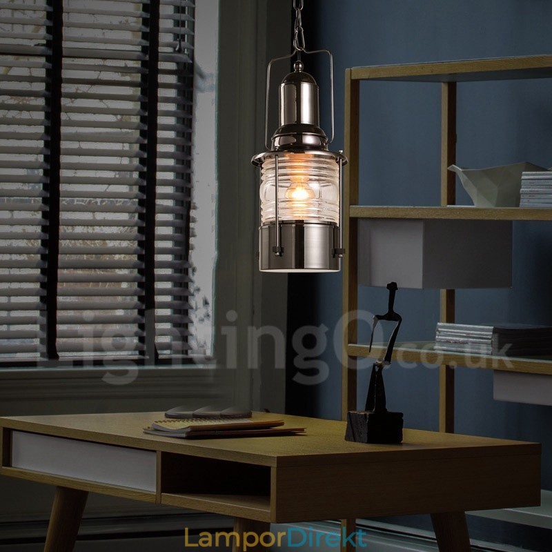 Retro Vintage 1 Ljus Lykta Koppar Taklampa