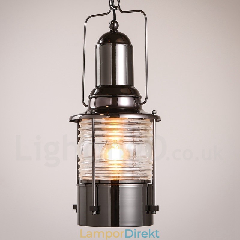 Retro Vintage 1 Ljus Lykta Koppar Taklampa
