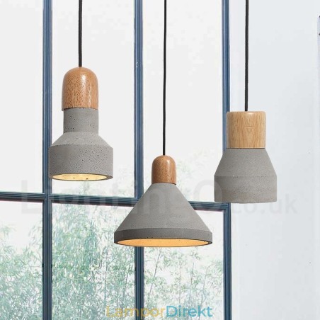Single Light Modern Contemporary Wood Concrte Pendellampa Single Light Modern Contemporary Wood Concrte Pendellampa