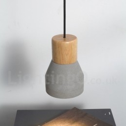 Single Light Modern Contemporary Wood Concrte Pendellampa