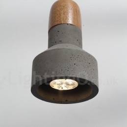Single Light Modern Contemporary Wood Concrte Pendellampa