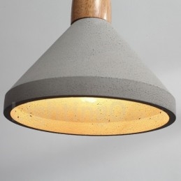 Single Light Modern Contemporary Wood Concrte Pendellampa