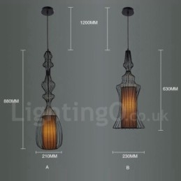 Country Vintage Metall Vas Form Taklampa