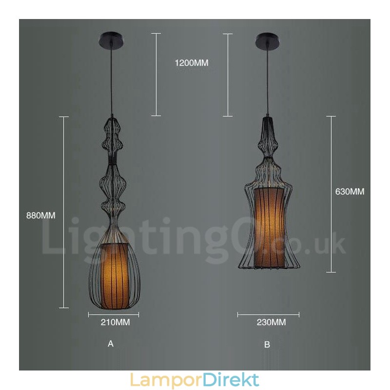 Country Vintage Metall Vas Form Taklampa