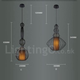 Country Vintage Metall Vas Form Taklampa