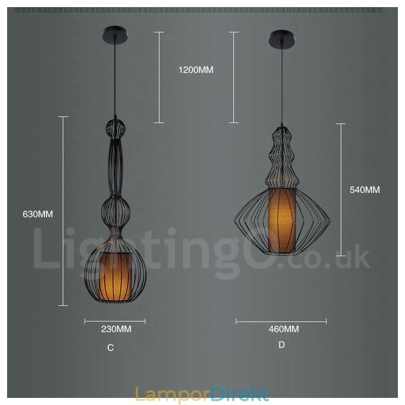 Country Vintage Metall Vas Form Taklampa