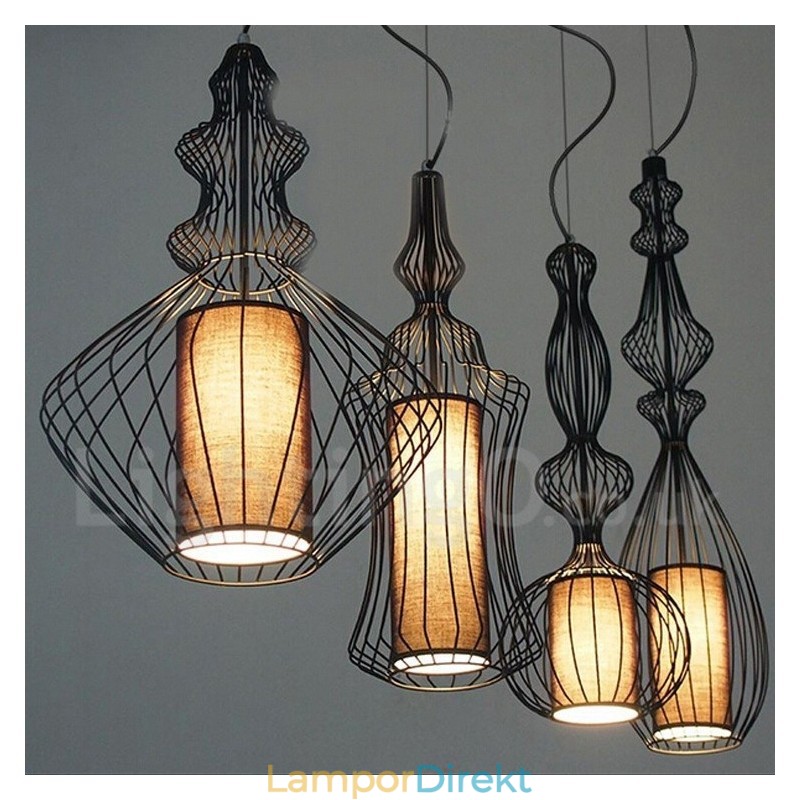 Country Vintage Metall Vas Form Taklampa