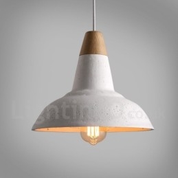 Modern Contemporary 1 Light Wood Concrte Pendellampa