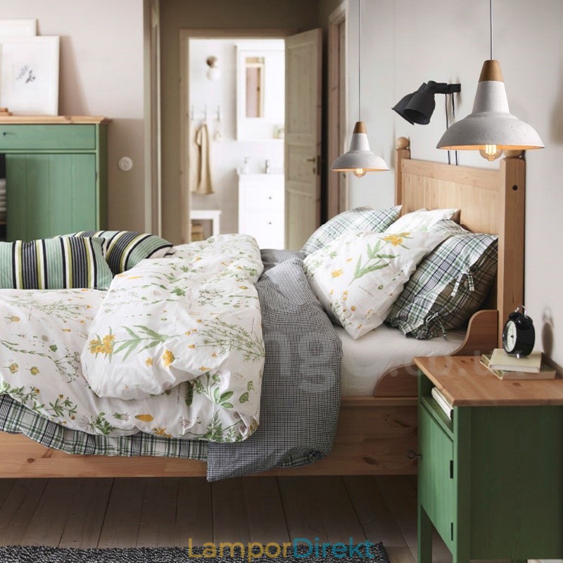 Modern Contemporary 1 Light Wood Concrte Pendellampa