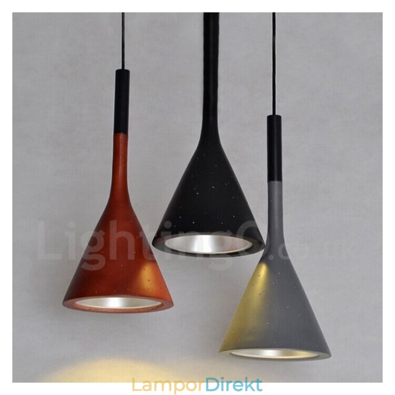1 Ljus Vintage Concrte Pendellampa
