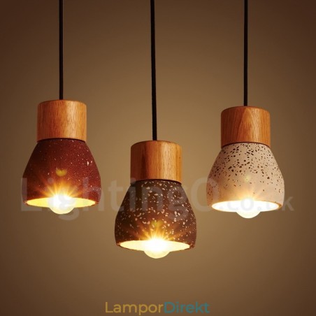 Modern Contemporary 1 Light Wood Concrte Pendellampa Modern Contemporary 1 Light Wood Concrte Pendellampa
