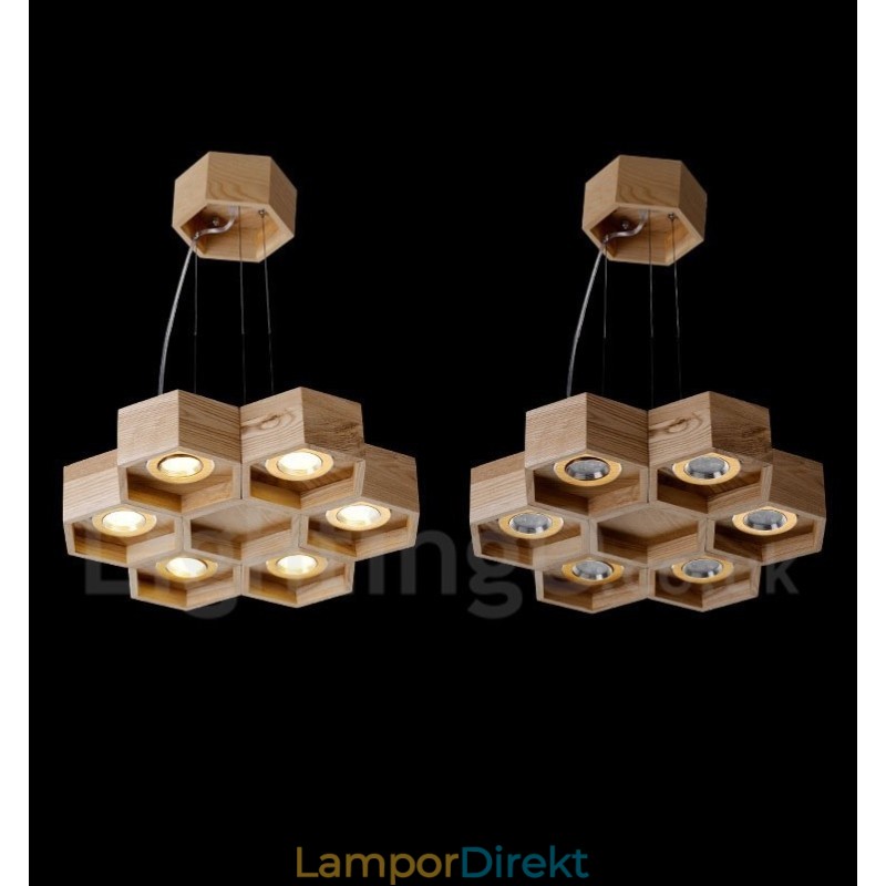 6 Ljus Trä Modern Contemporary Pendellampa