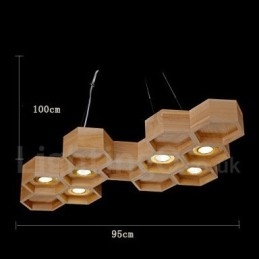 6 Ljus Trä Modern Contemporary Pendellampa